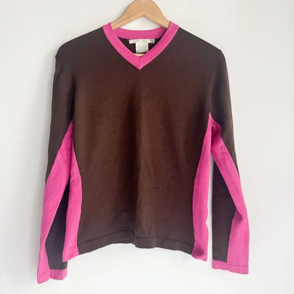 Nike Golf  Brown Pink Knit Stretch Top M - Picture 4 of 6